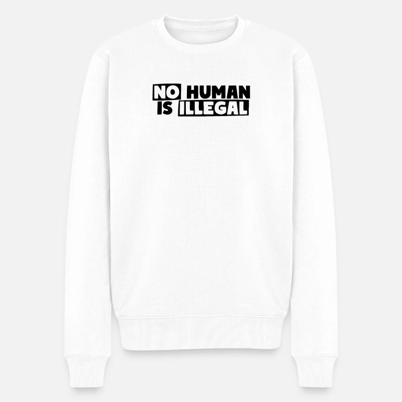 Aucun humain n’est illégal - Pull Premium bio Homme - blanc