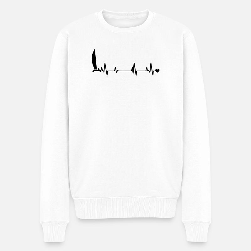 segelboot - Männer Premium Bio Pullover - Weiß