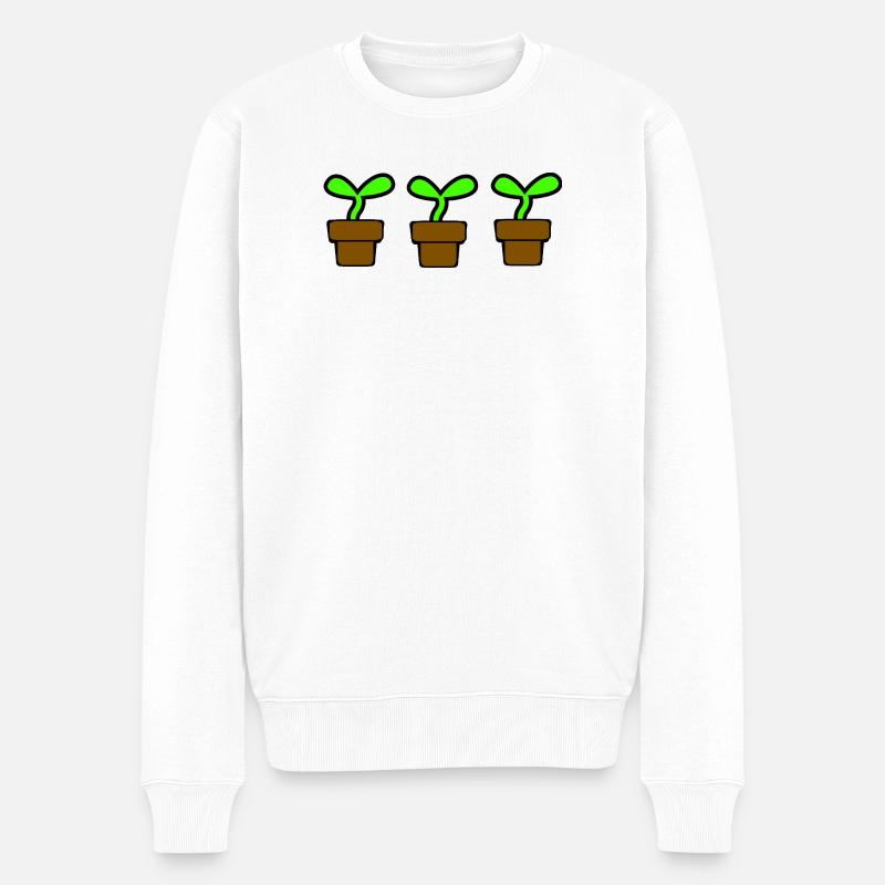 Garten - Männer Premium Bio Pullover - Weiß