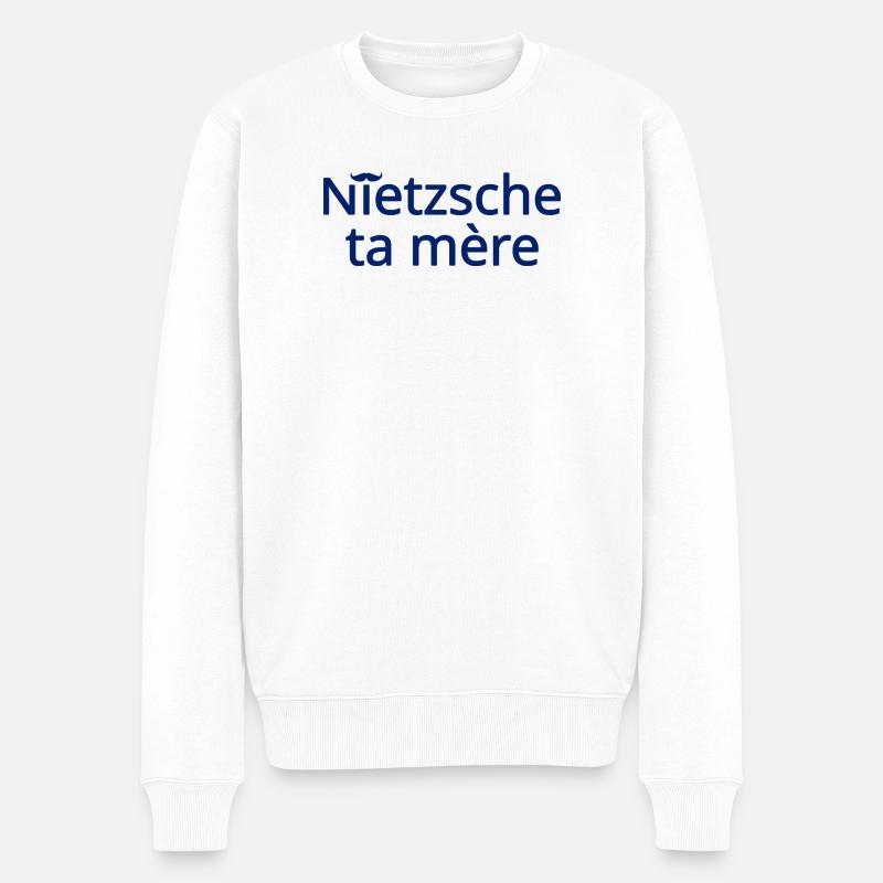 Nietzsche ta mère Bleu - Pull Premium bio Homme - blanc