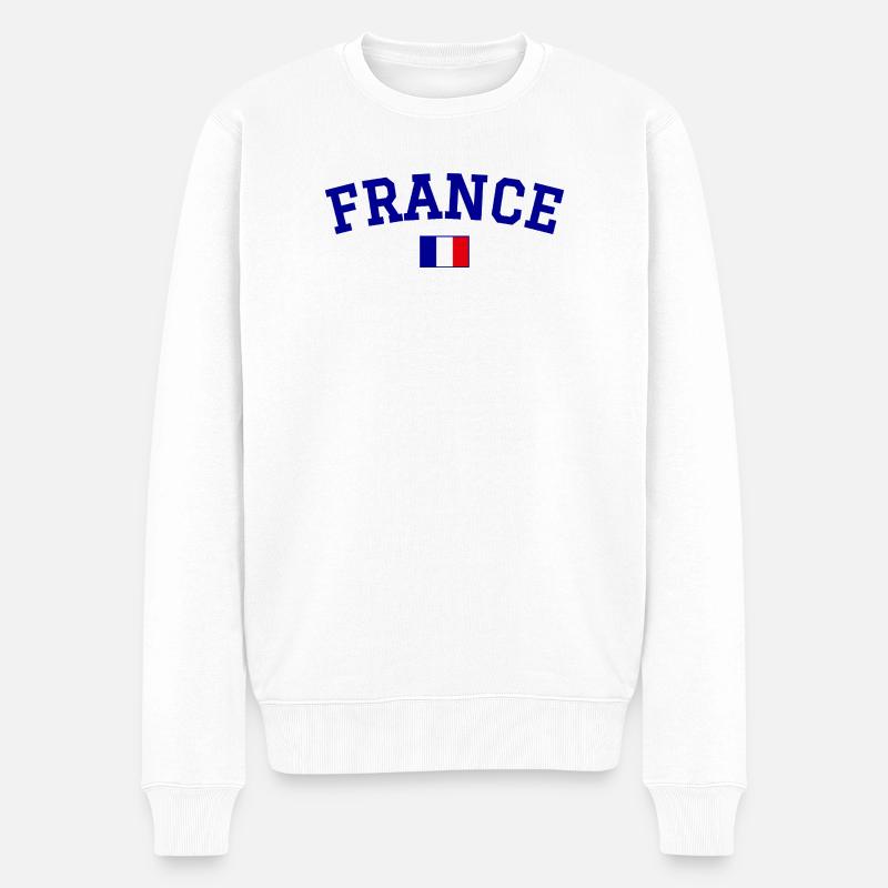 Drapeau français Bleu - Pull Premium bio Homme - blanc
