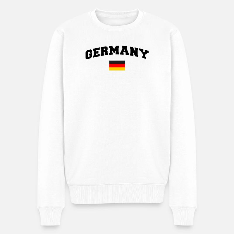 Germany Flagge - Männer Premium Bio Pullover - Weiß