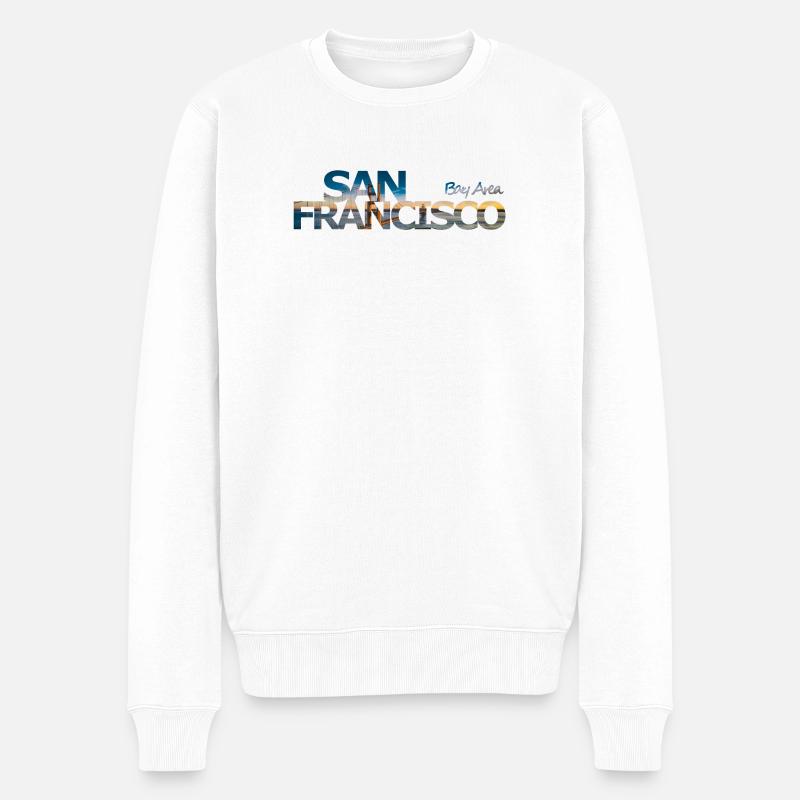 San Francisco Bay Area - Geschenk - Männer Premium Bio Pullover - Weiß