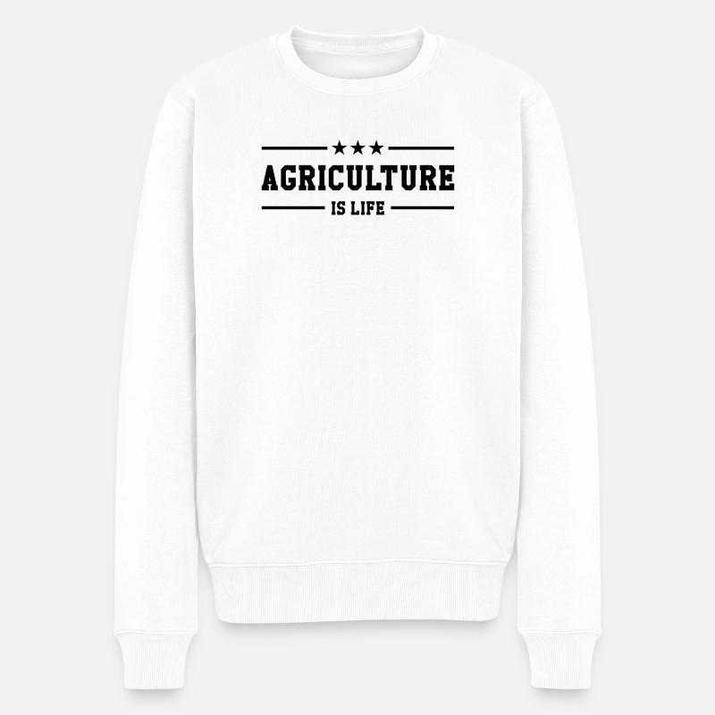 Agriculture is life - Männer Premium Bio Pullover - Weiß