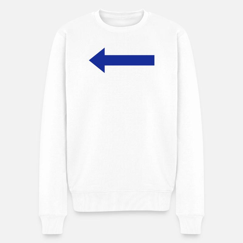 Flèche gauche bleue - Pull Premium bio Homme - blanc