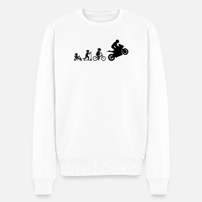 MOTORCYCLE EVOLUTION - Men's Premium Organic Jumper - white