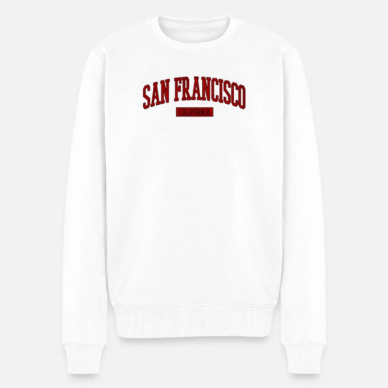 Lettrage rétro de San Francisco - Pull Premium bio Homme - blanc