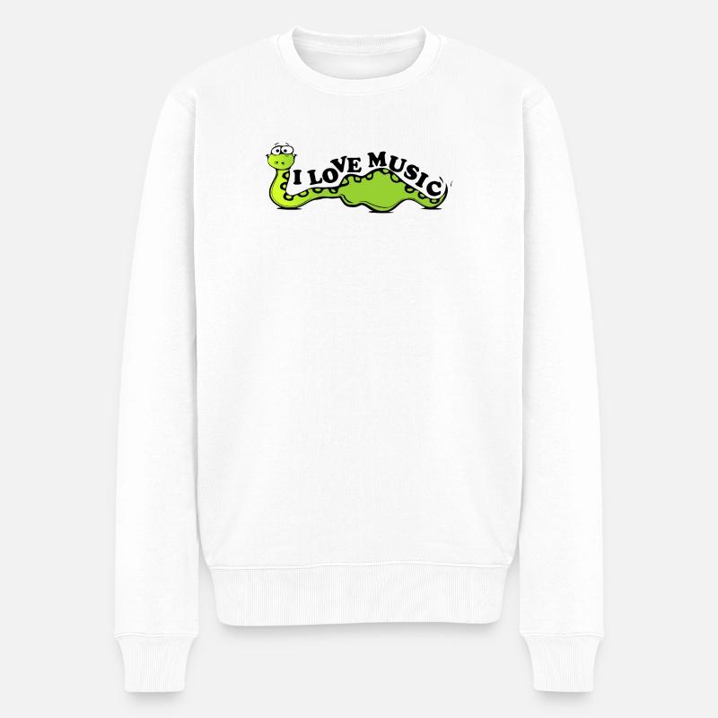 Le serpent aime la musique - Pull Premium bio Homme - blanc