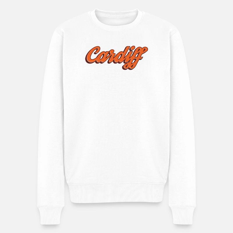 Cardiff Pays de Galles - Pull Premium bio Homme - blanc
