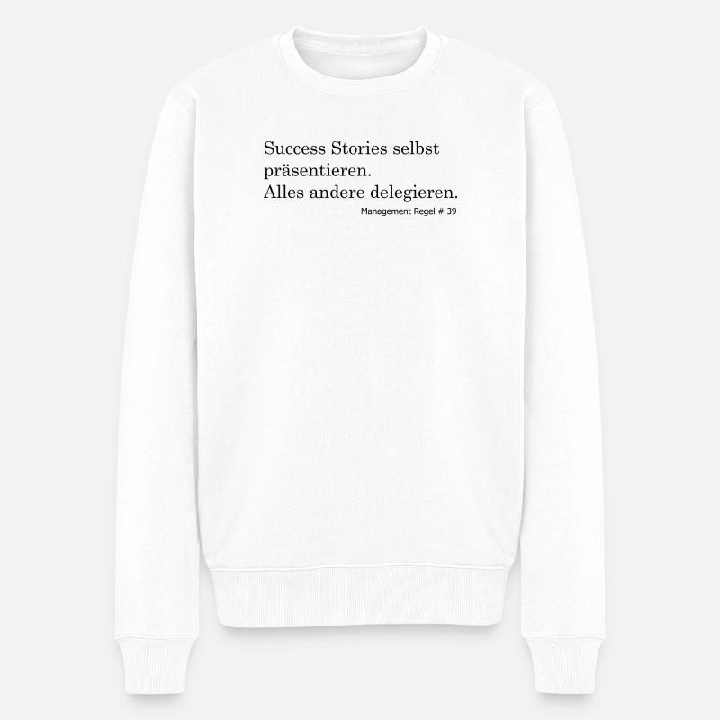 Success Stories selbst präsentieren - Männer Premium Bio Pullover - Weiß