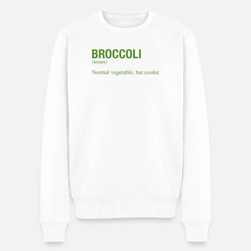 BROCCOLI Brokkoli - Männer Premium Bio Pullover - Weiß