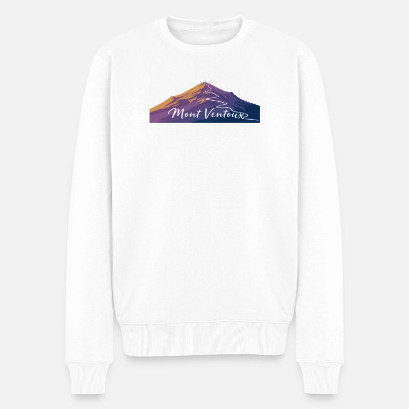 Lebendige Berglandschaft Illustration - Männer Premium Bio Pullover - Weiß