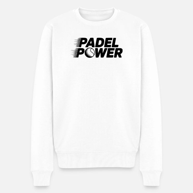 Padel-Kraft - Männer Premium Bio Pullover - Weiß