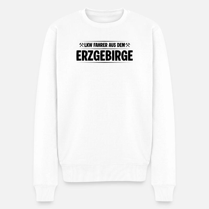 Lkw Fahrer Erzgebirge - Männer Premium Bio Pullover - Weiß