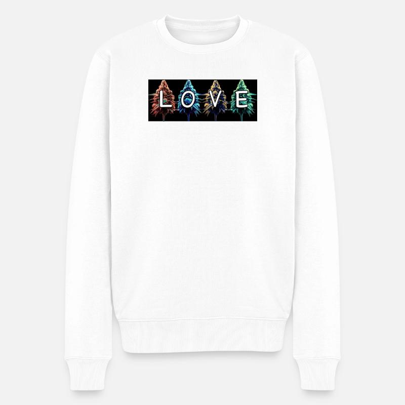 Bud Love - Männer Premium Bio Pullover - Weiß
