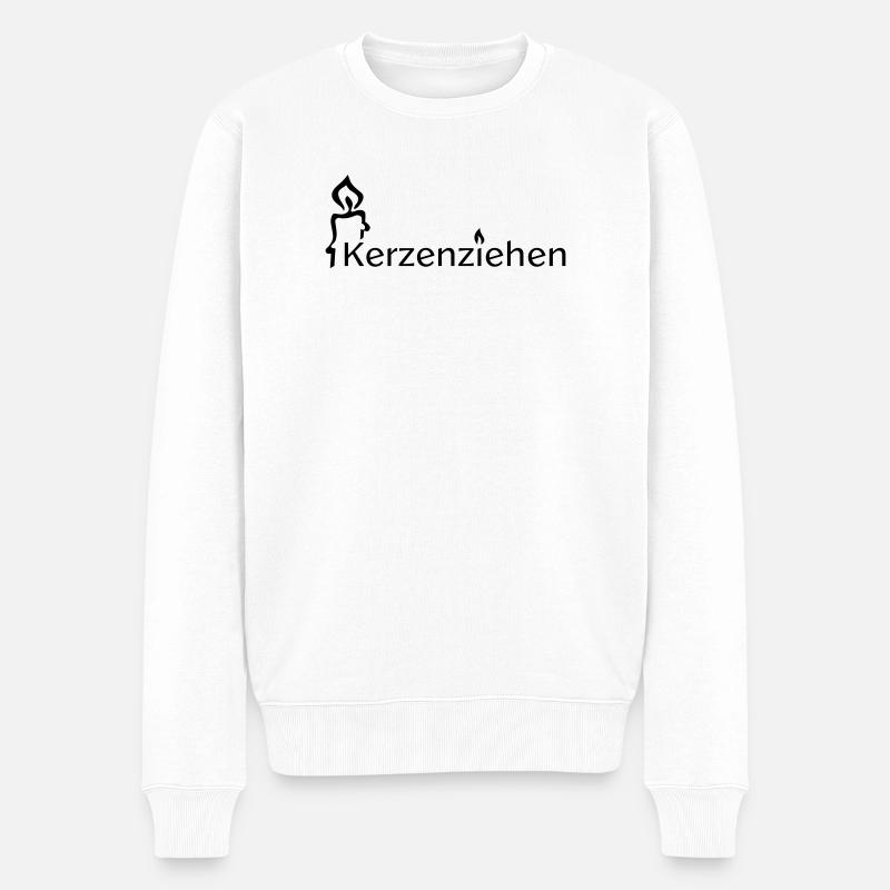 Kerzenziehen - Männer Premium Bio Pullover - Weiß