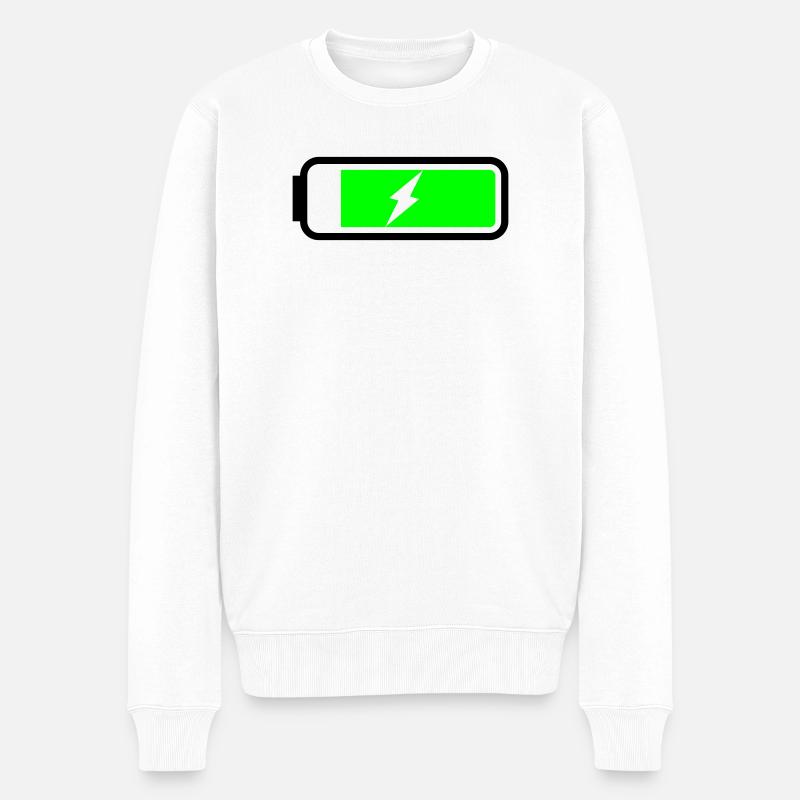 Charge de la batterie - Pull Premium bio Homme - blanc