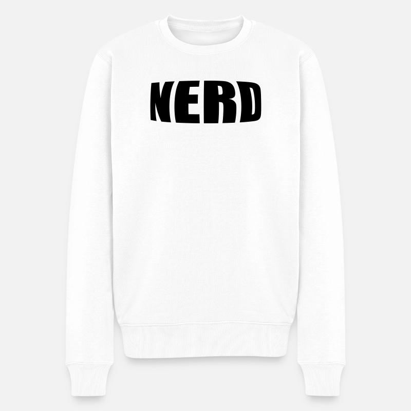 NERD - Männer Premium Bio Pullover - Weiß