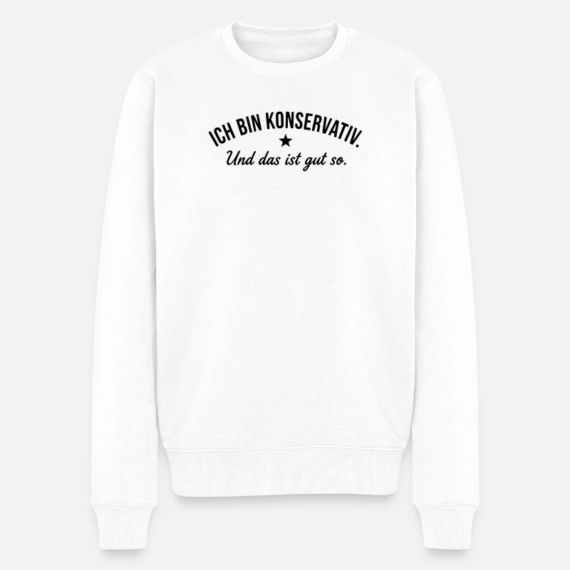 Konservativ - Männer Premium Bio Pullover - Weiß