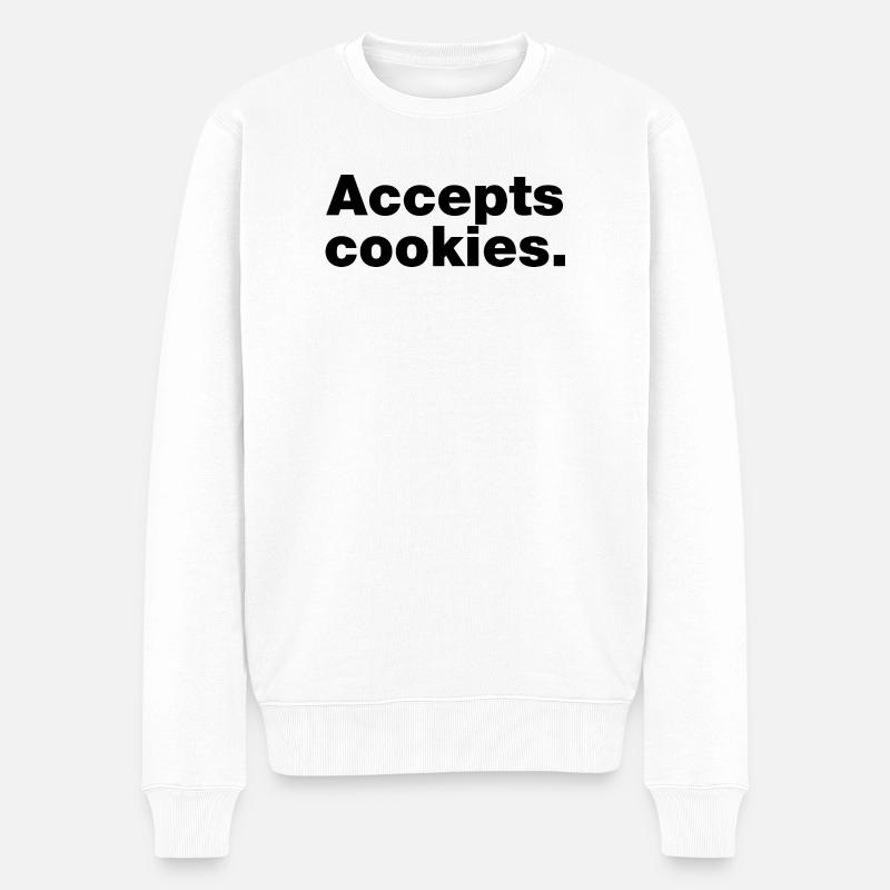 Accepte les cookies - Pull Premium bio Homme - blanc