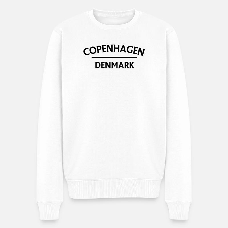 Copenhague – Danemark Textdesign - Pull Premium bio Homme - blanc
