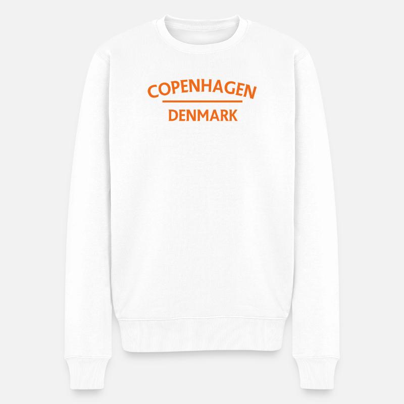 Copenhague – Danemark Textdesign - Pull Premium bio Homme - blanc