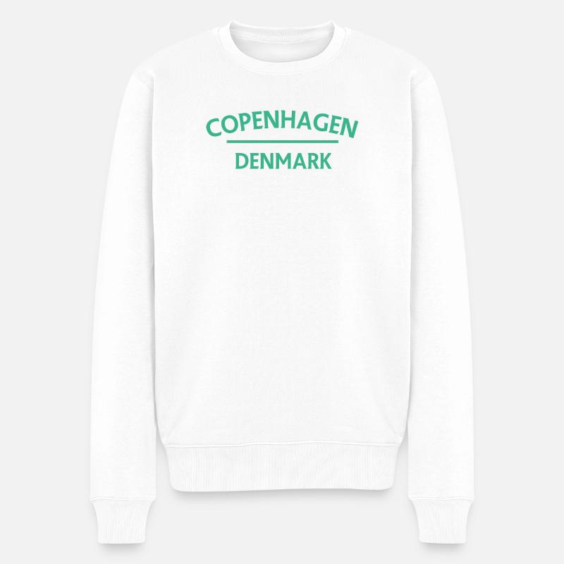 Copenhague – Danemark Textdesign - Pull Premium bio Homme - blanc