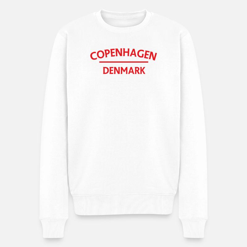 Copenhague – Danemark Textdesign - Pull Premium bio Homme - blanc