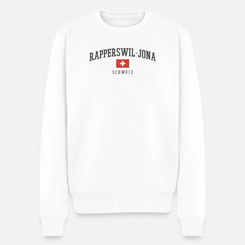 Rapperswil-Jona Schweiz Emblem - Männer Premium Bio Pullover - Weiß