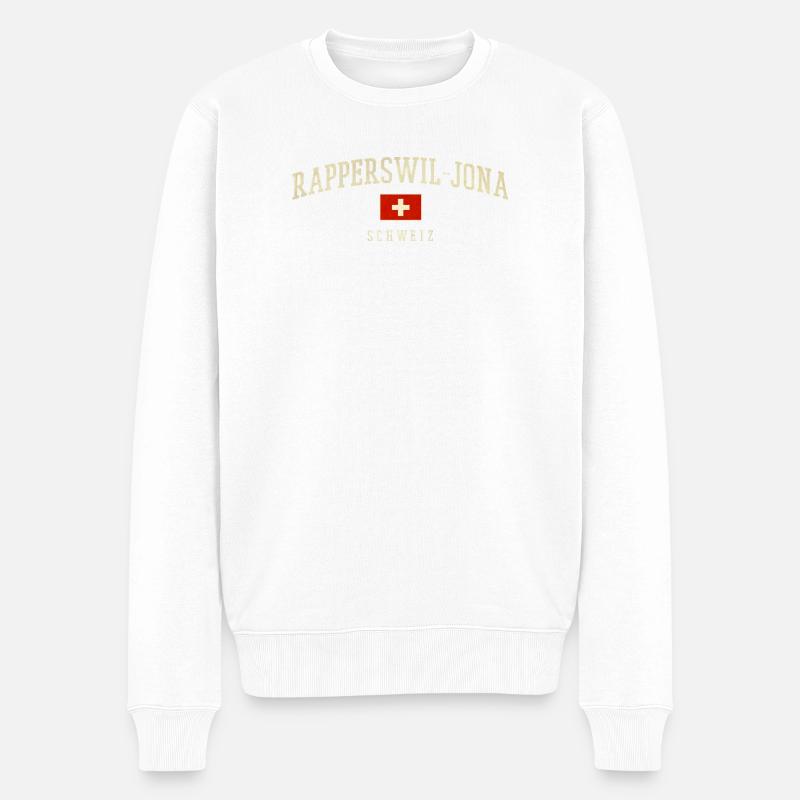 Rapperswil Jona drapeau suisse - Pull Premium bio Homme - blanc