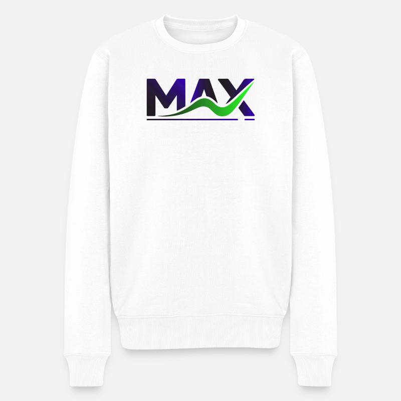 MAX Wave Gradient Logo Tee - Männer Premium Bio Pullover - Weiß