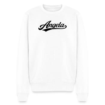 Nom d’Angela : premier nom de famille - Pull Premium bio Homme - blanc - Devant - Thijin (182cm)