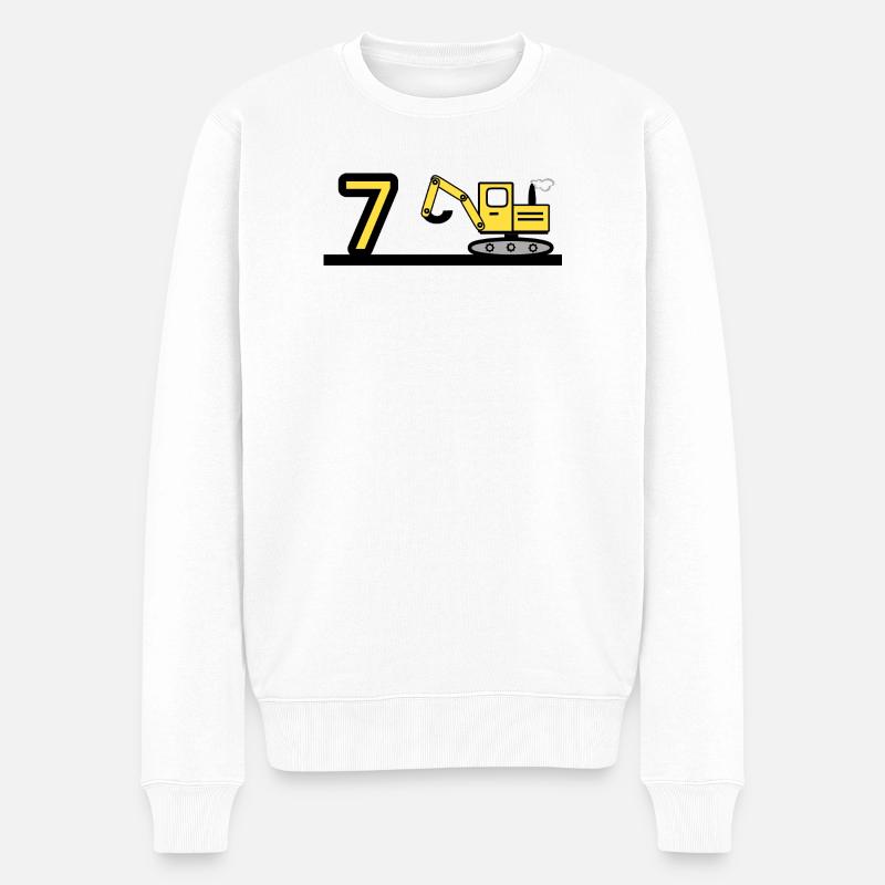 Bagger - Männer Premium Bio Pullover - Weiß
