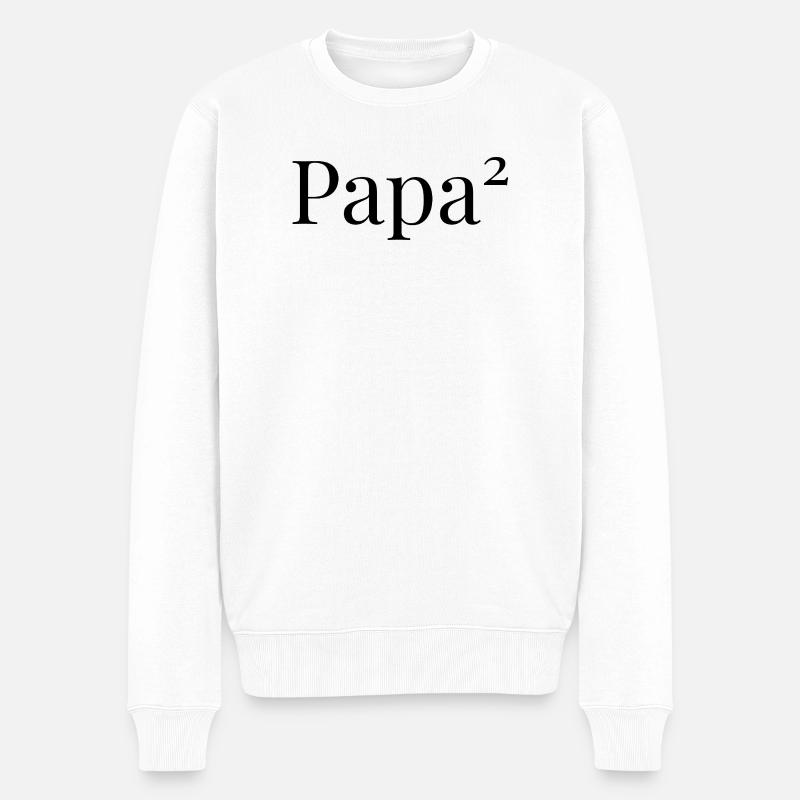 Papa² – Double the Love - Männer Premium Bio Pullover - Weiß