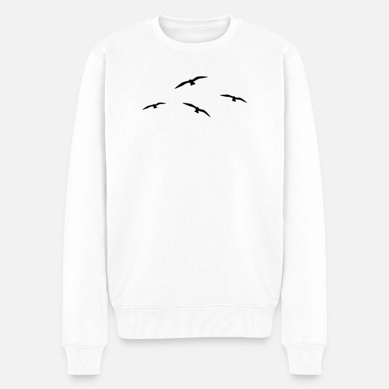 Fliegende Möwe - Männer Premium Bio Pullover - Weiß