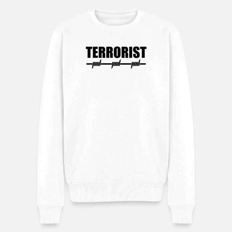 Terrorist | Terror | Stacheldraht - Pull Premium bio Homme - blanc