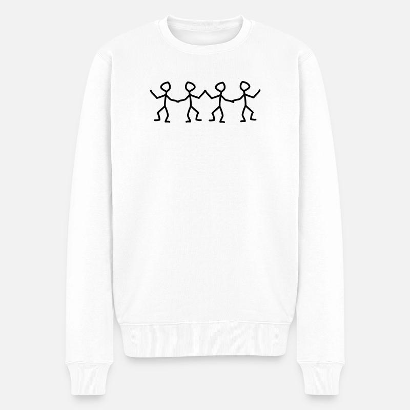 strichmaennchen tanz tanzen - Männer Premium Bio Pullover - Weiß