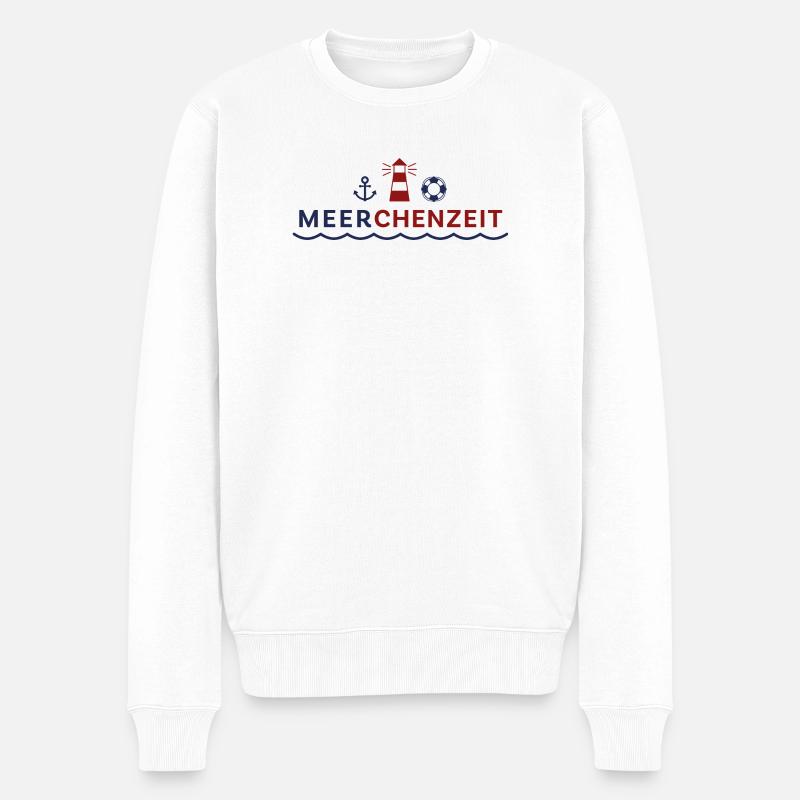 Meerchenzeit - Männer Premium Bio Pullover - Weiß