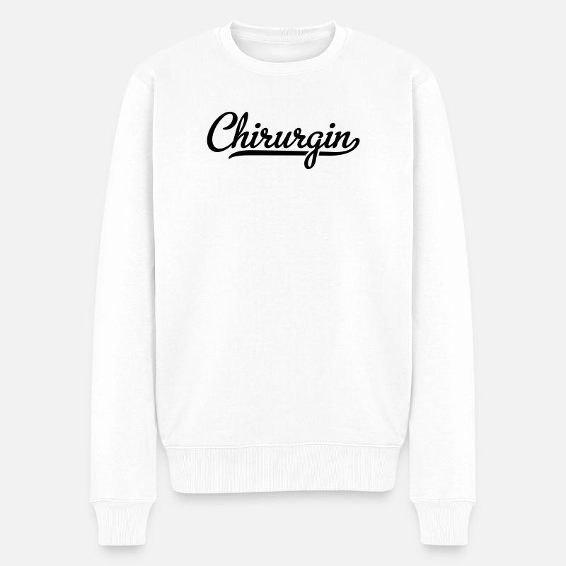 Chirurgin - Männer Premium Bio Pullover - Weiß