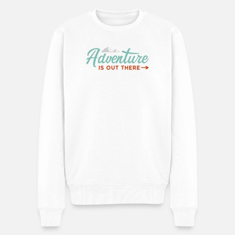 L’aventure est là-bas - Pull Premium bio Homme - blanc