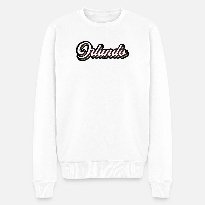 Orlando Rainbow Script - Pull Premium bio Homme - blanc
