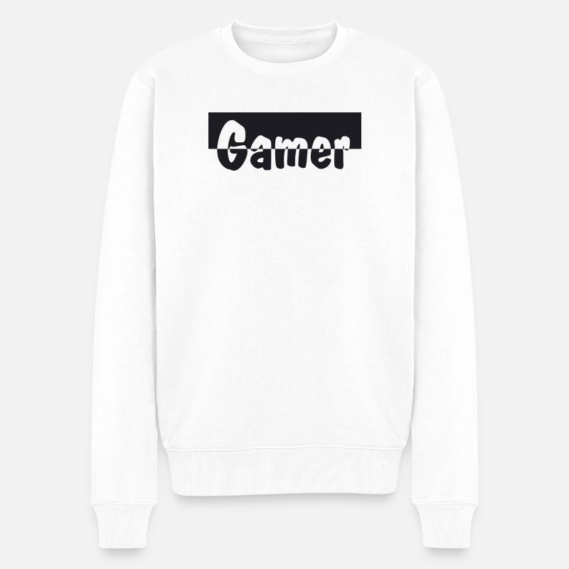 Gamer - Männer Premium Bio Pullover - Weiß