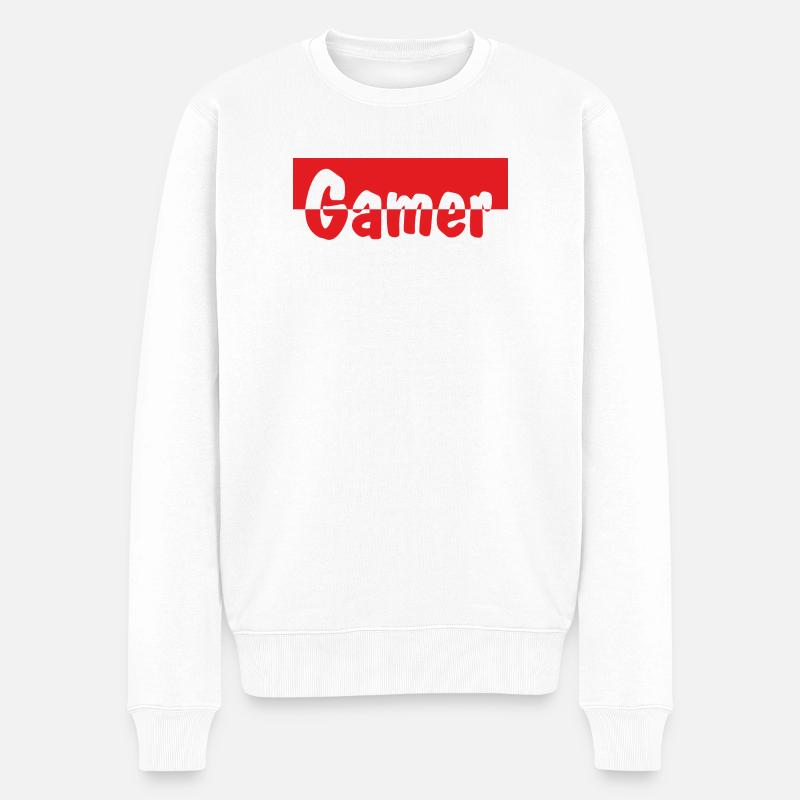 Gamer - Männer Premium Bio Pullover - Weiß