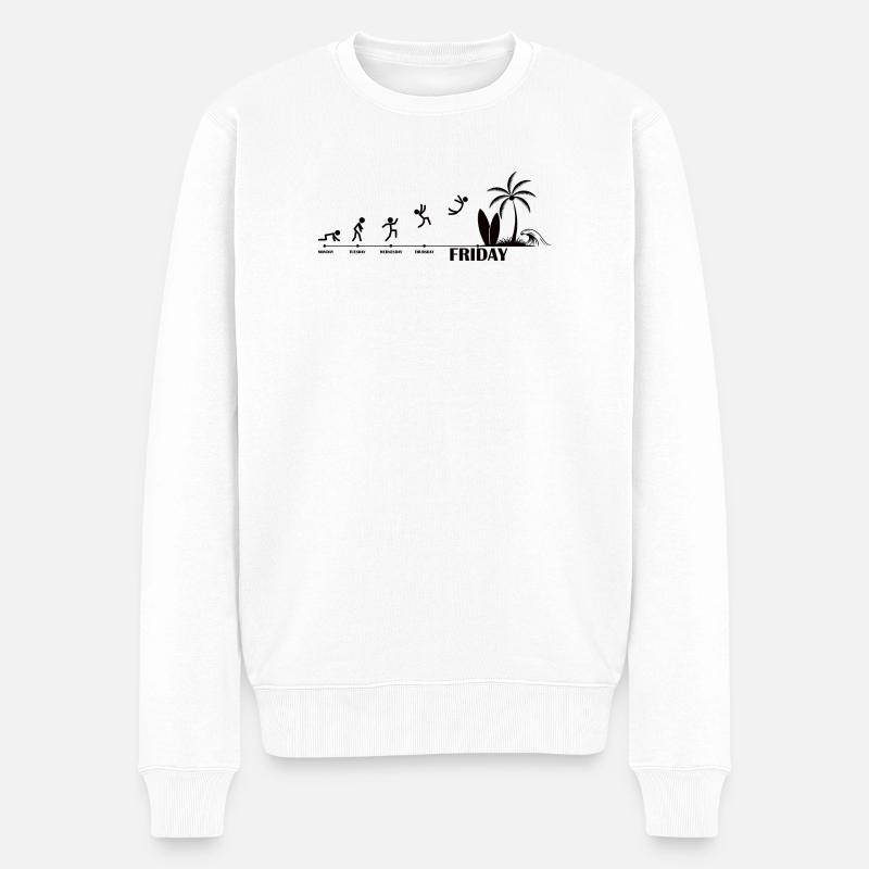 Enfin, Friday Beach Evolution - Pull Premium bio Homme - blanc