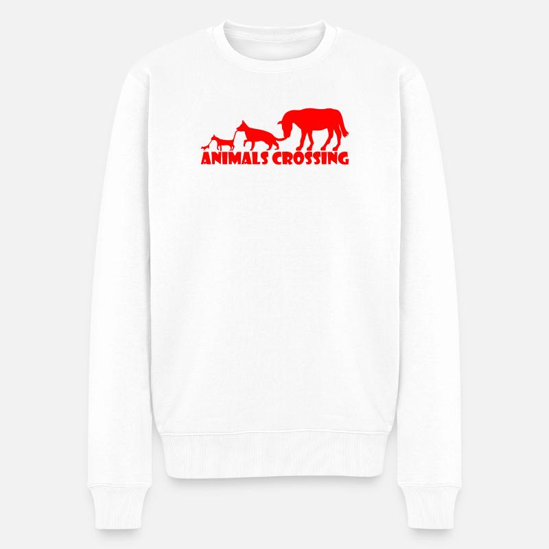 Tierabenteuer Silhouetten Design - Männer Premium Bio Pullover - Weiß