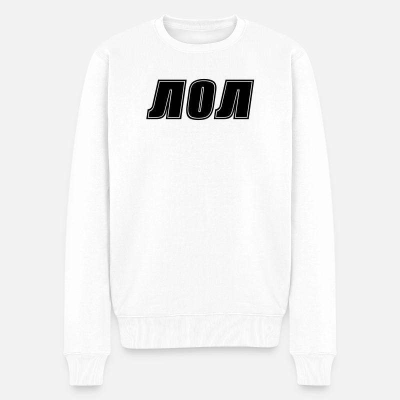 LOL - Männer Premium Bio Pullover - Weiß