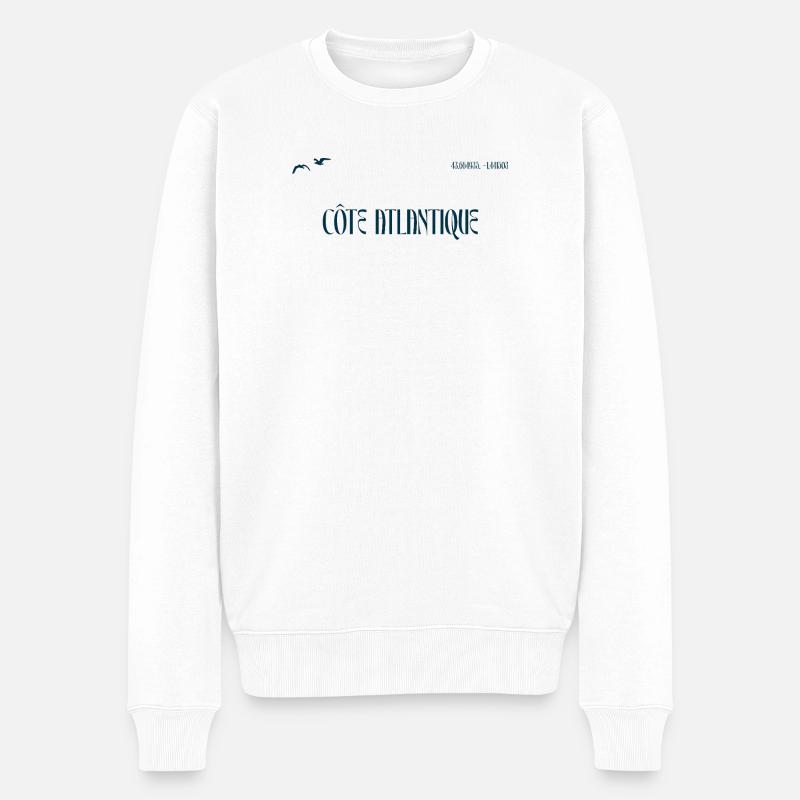 côte atlantique schriftzug - Männer Premium Bio Pullover - Weiß