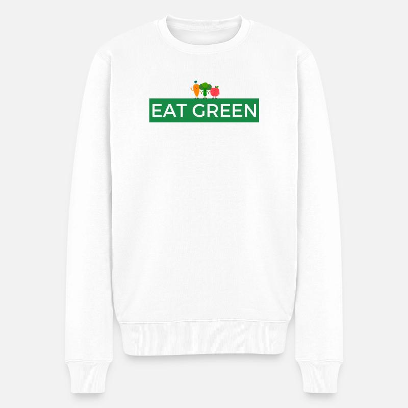 Eat Green Veggie Parade - Männer Premium Bio Pullover - Weiß