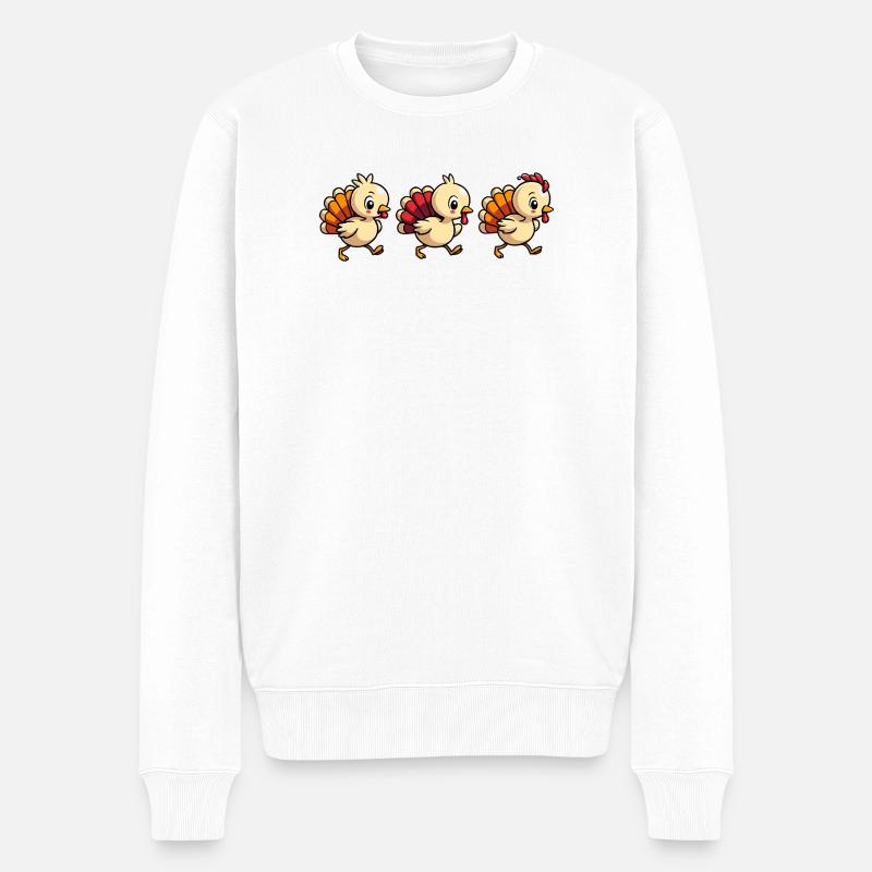 Thanksgiving Truthahn Baby - Männer Premium Bio Pullover - Weiß