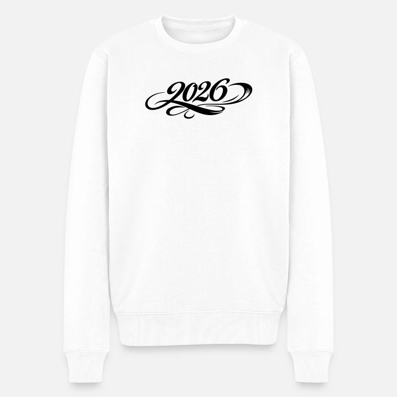 2026 Jahr - Männer Premium Bio Pullover - Weiß